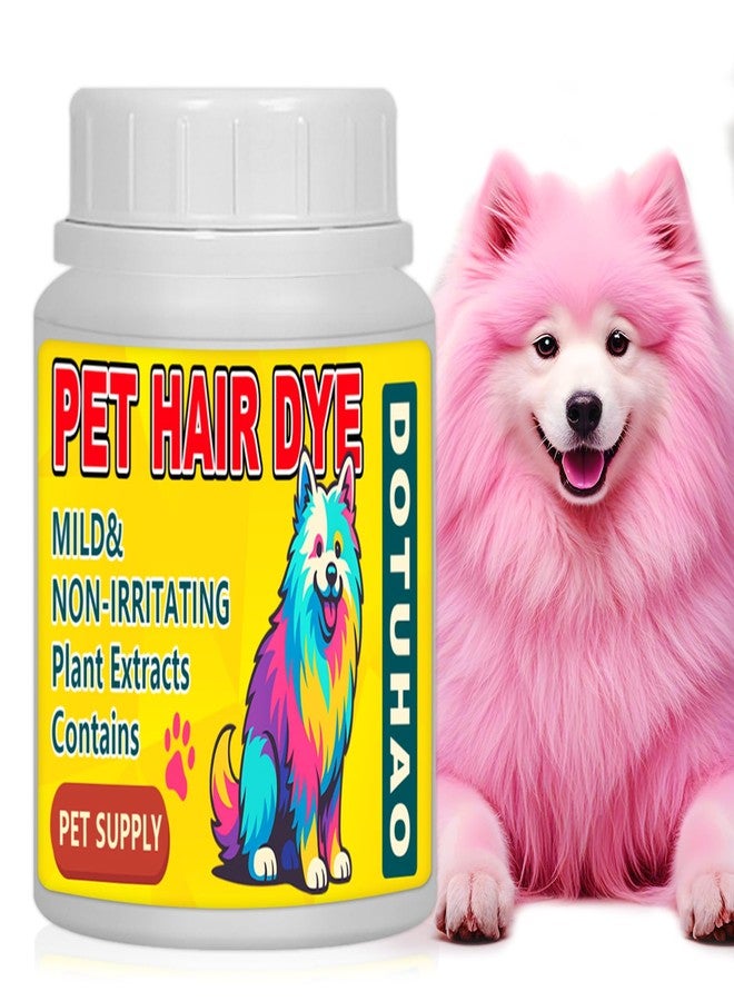 DOTUHAO Dog Hair Dye, Pink Color Pet Hair Dye, Pet Safe Dyes, Dog Hairs Coloring Agent, Fashionable DIY Pet Grooming Easy to Use Pet Hairs Dyes Permanent for Pets Grooming (Pink,3.5 fl oz / 100 ml) - Image 1